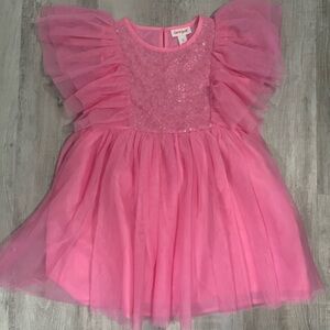 Pink Tulle Dress with Sequins
